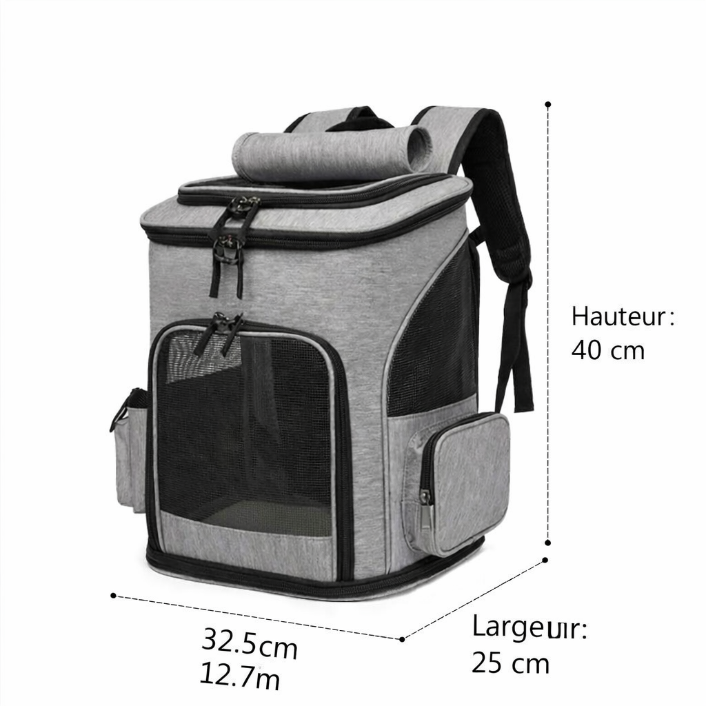Sac à dos de transport pour chat et chien respirant extensible pour voyage
