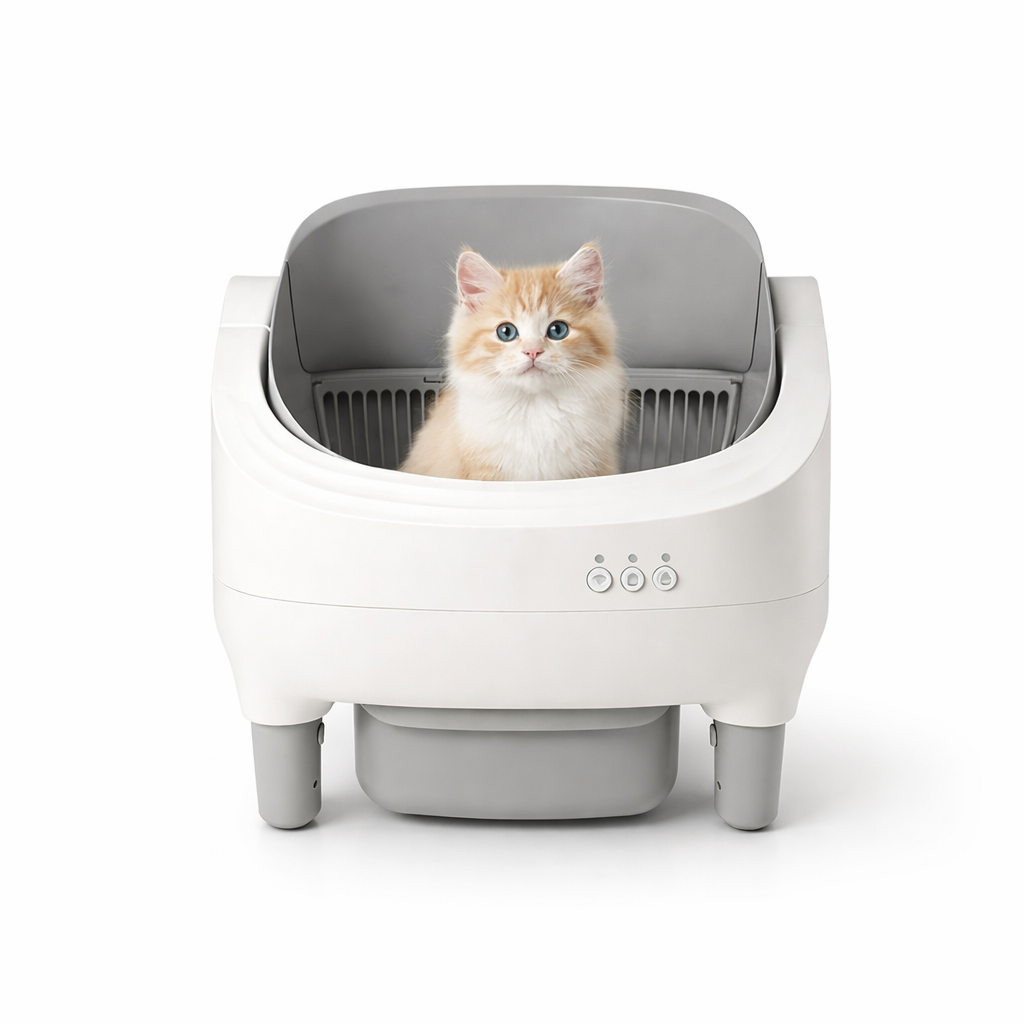 Litière automatique autonettoyante pour chat 76L connectée avec contrôle intelligent