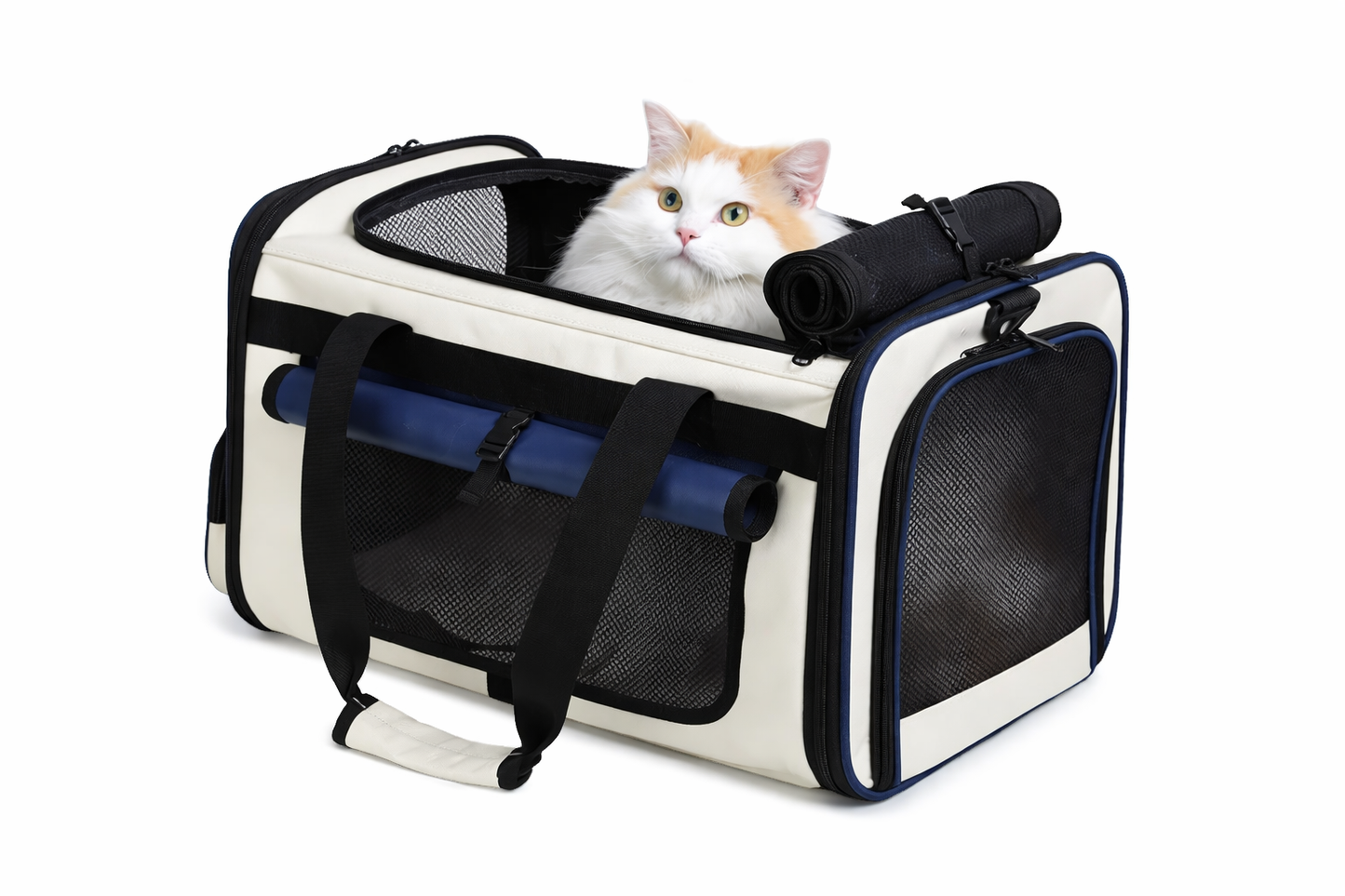 Sac de transport pliable pour chat et chien respirant avec ventilation