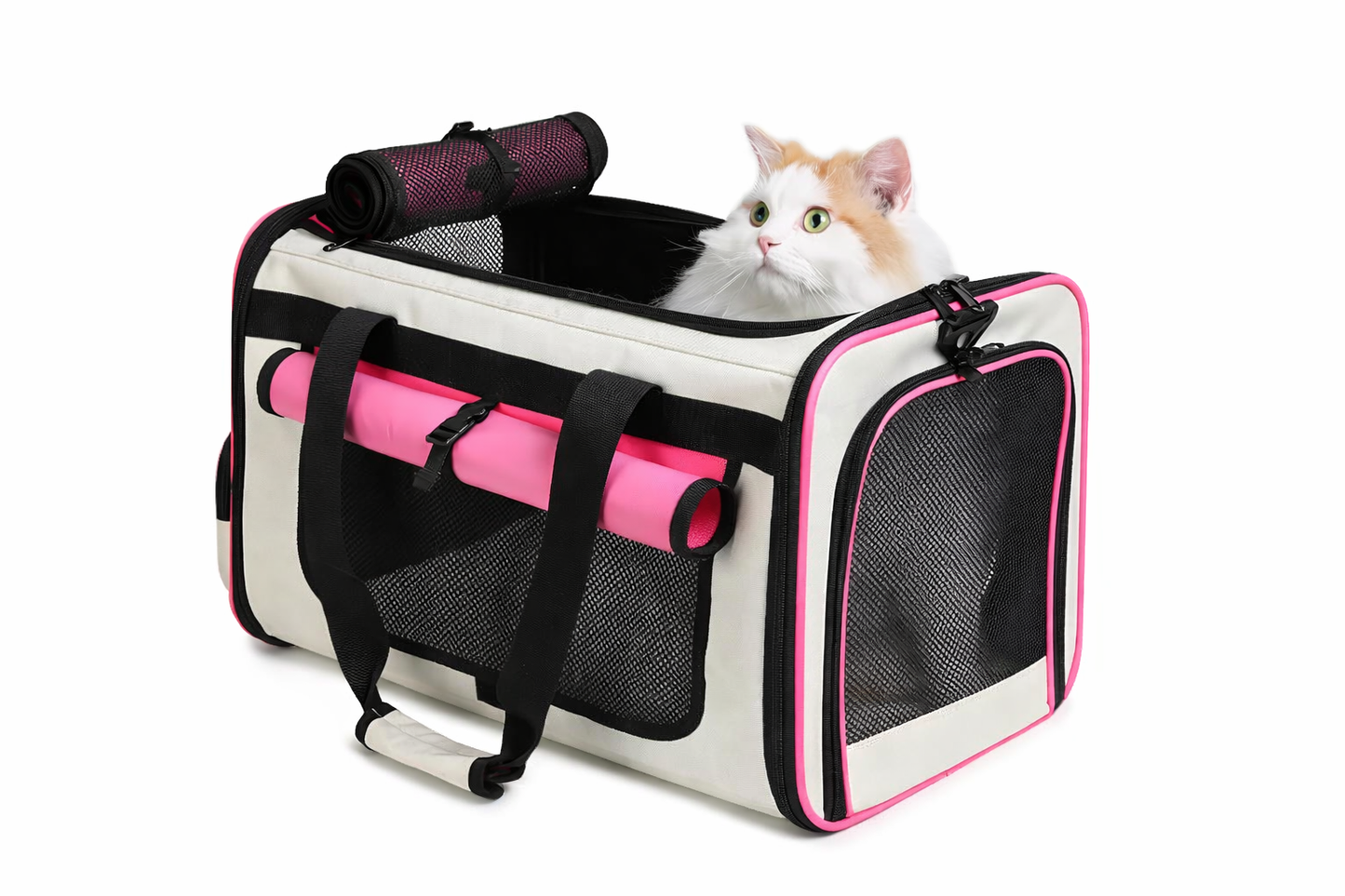 Sac de transport pliable pour chat et chien respirant avec ventilation