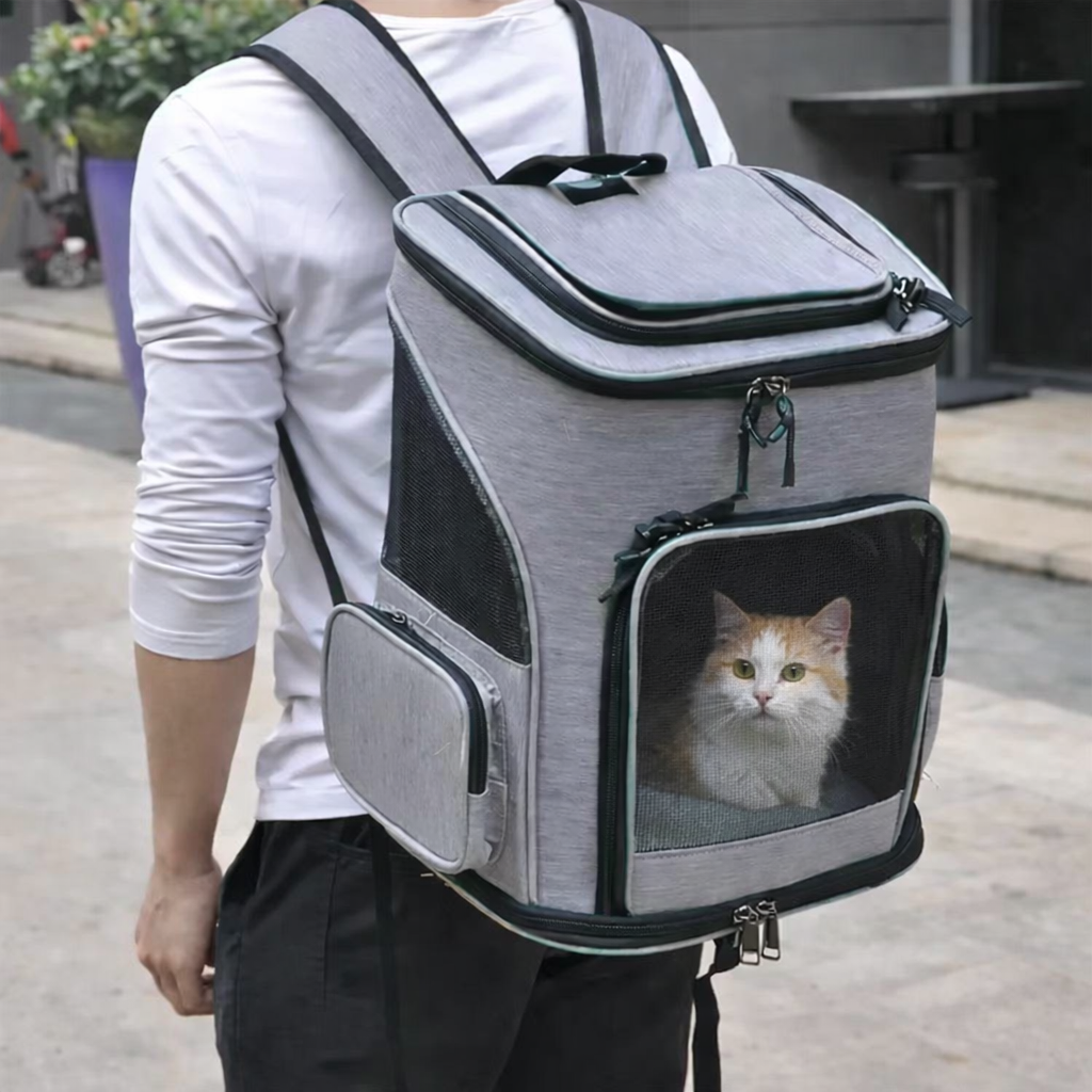 Sac à dos de transport pour chat et chien respirant extensible pour voyage