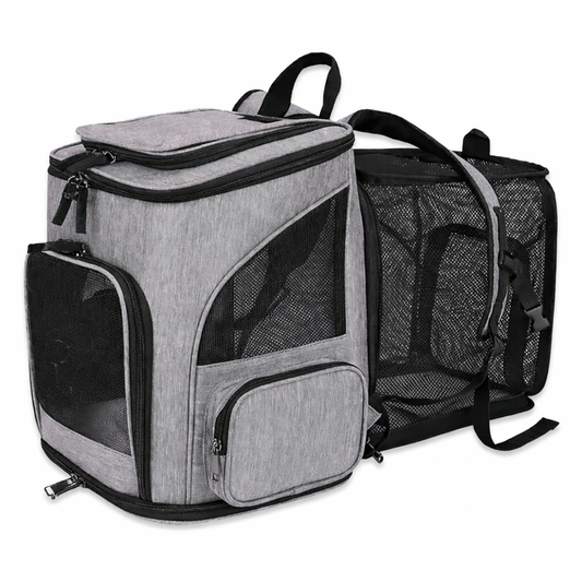 Sac à dos de transport pour chat et chien respirant extensible pour voyage