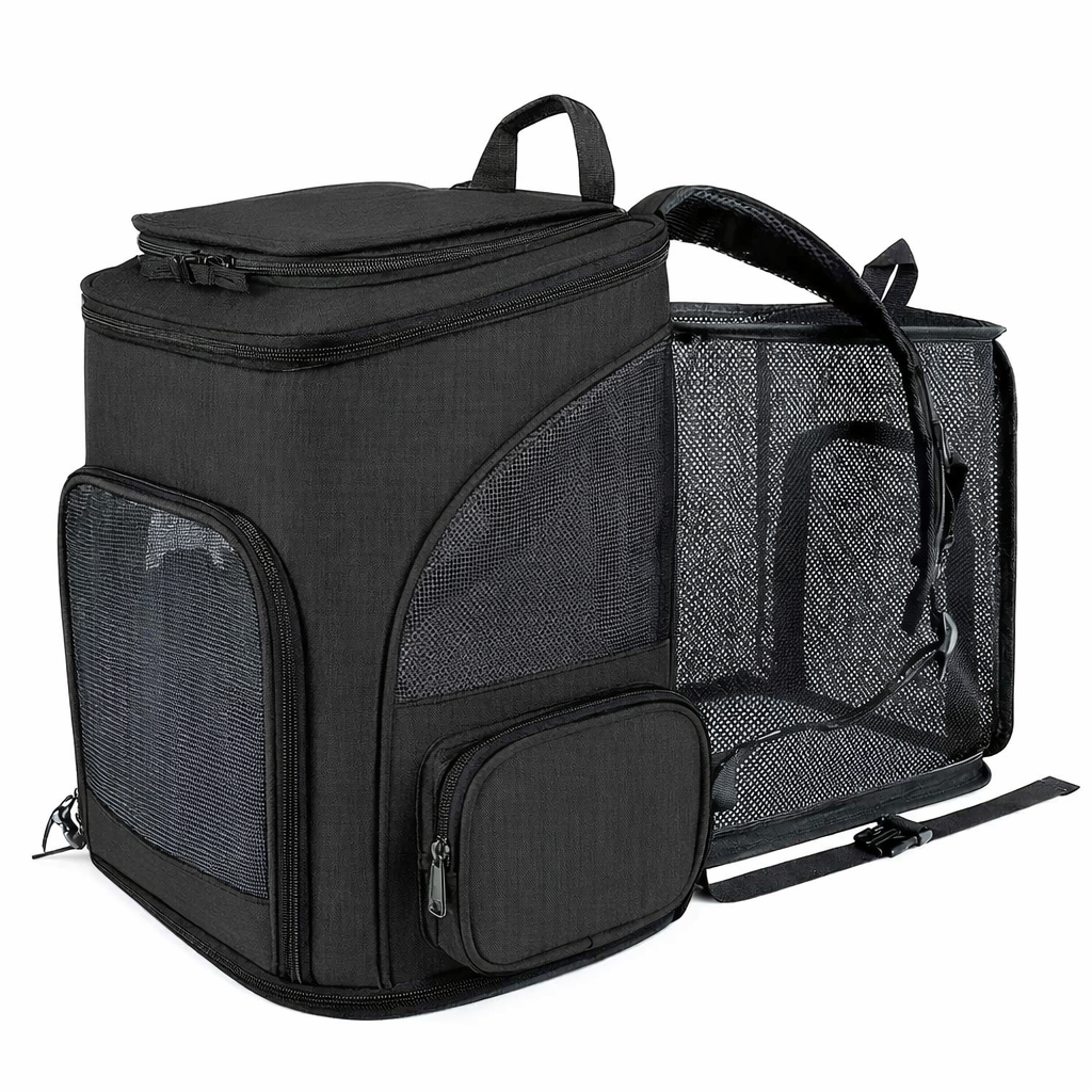 Sac à dos de transport pour chat et chien respirant extensible pour voyage