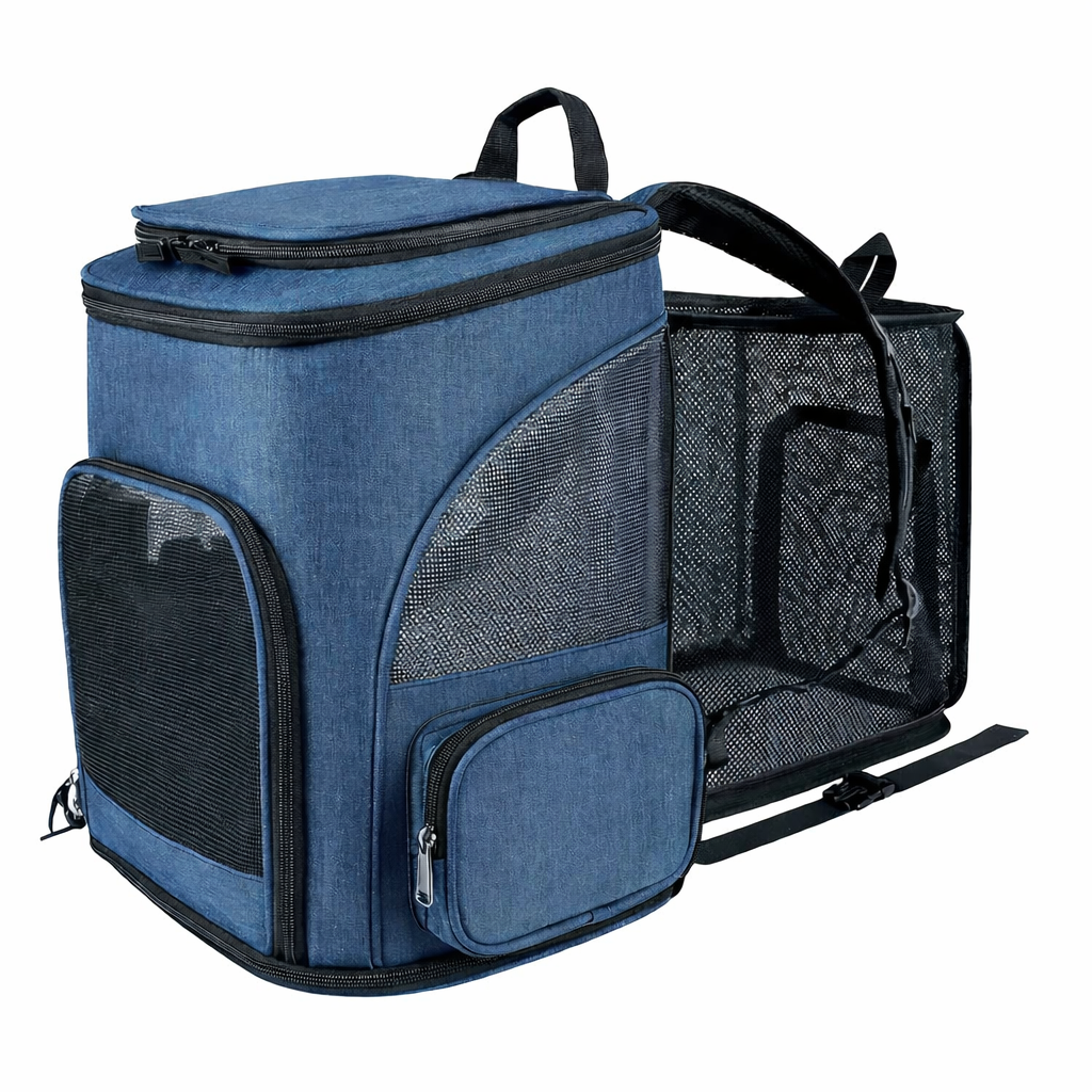 Sac à dos de transport pour chat et chien respirant extensible pour voyage