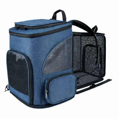 Sac à dos de transport pour chat et chien respirant extensible pour voyage