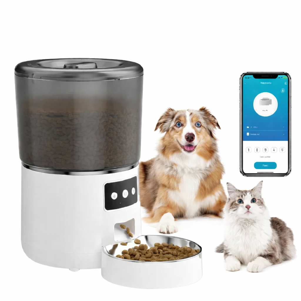 Distributeur automatique de croquettes pour chat 4L programmable avec portions réglables