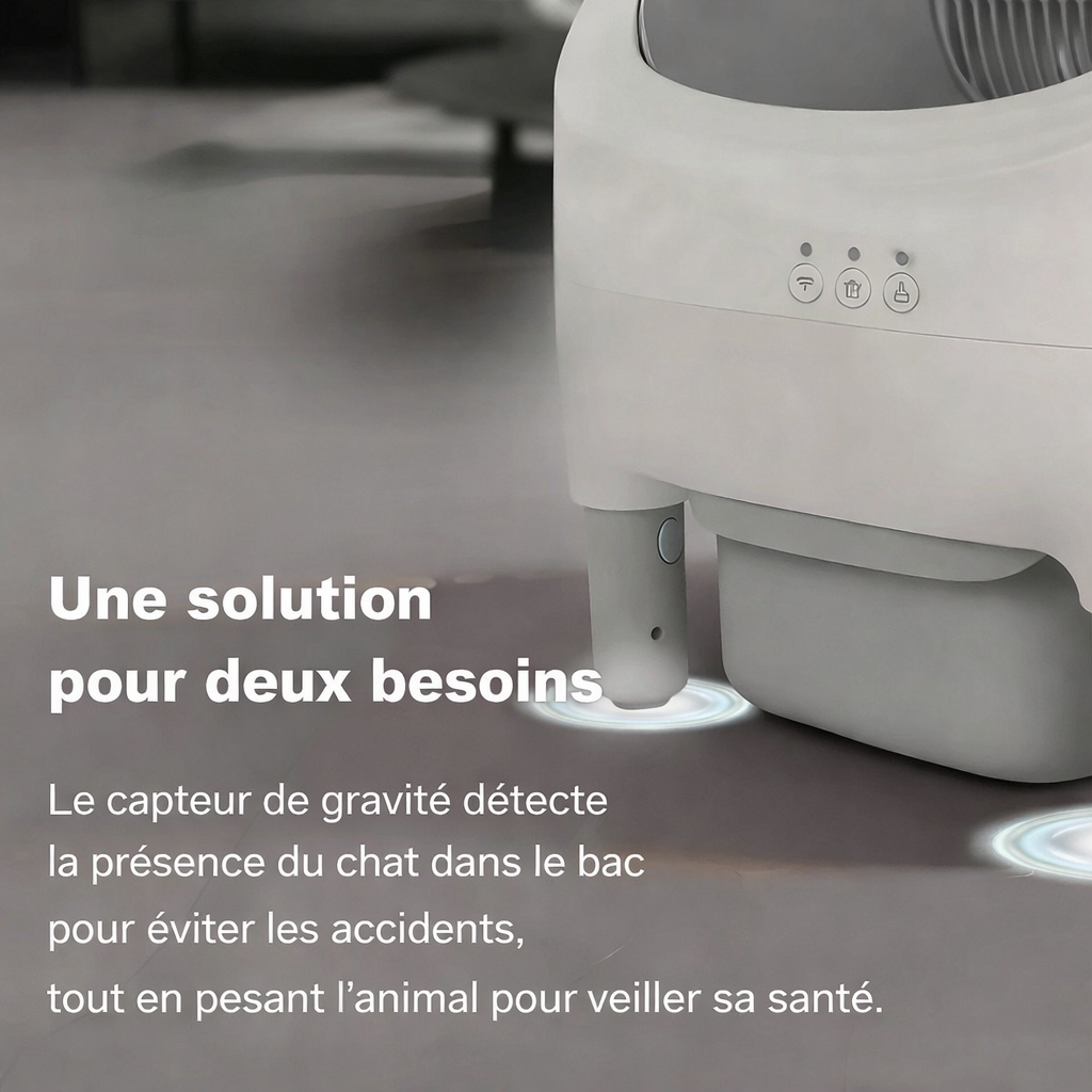 Litière automatique autonettoyante pour chat 76L connectée avec contrôle intelligent